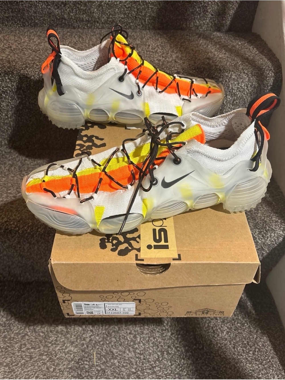 Nike ISPA Link Axis "Total Orange and Sonic Yellow"  xxl (men 13-14) authentic